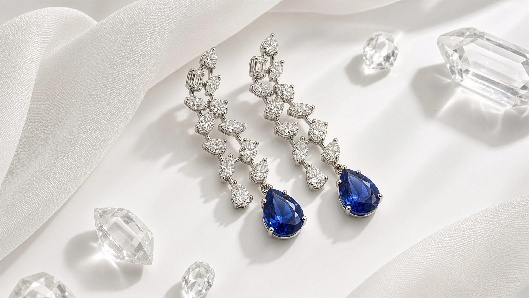 Neel Sapphire Drop Earrings