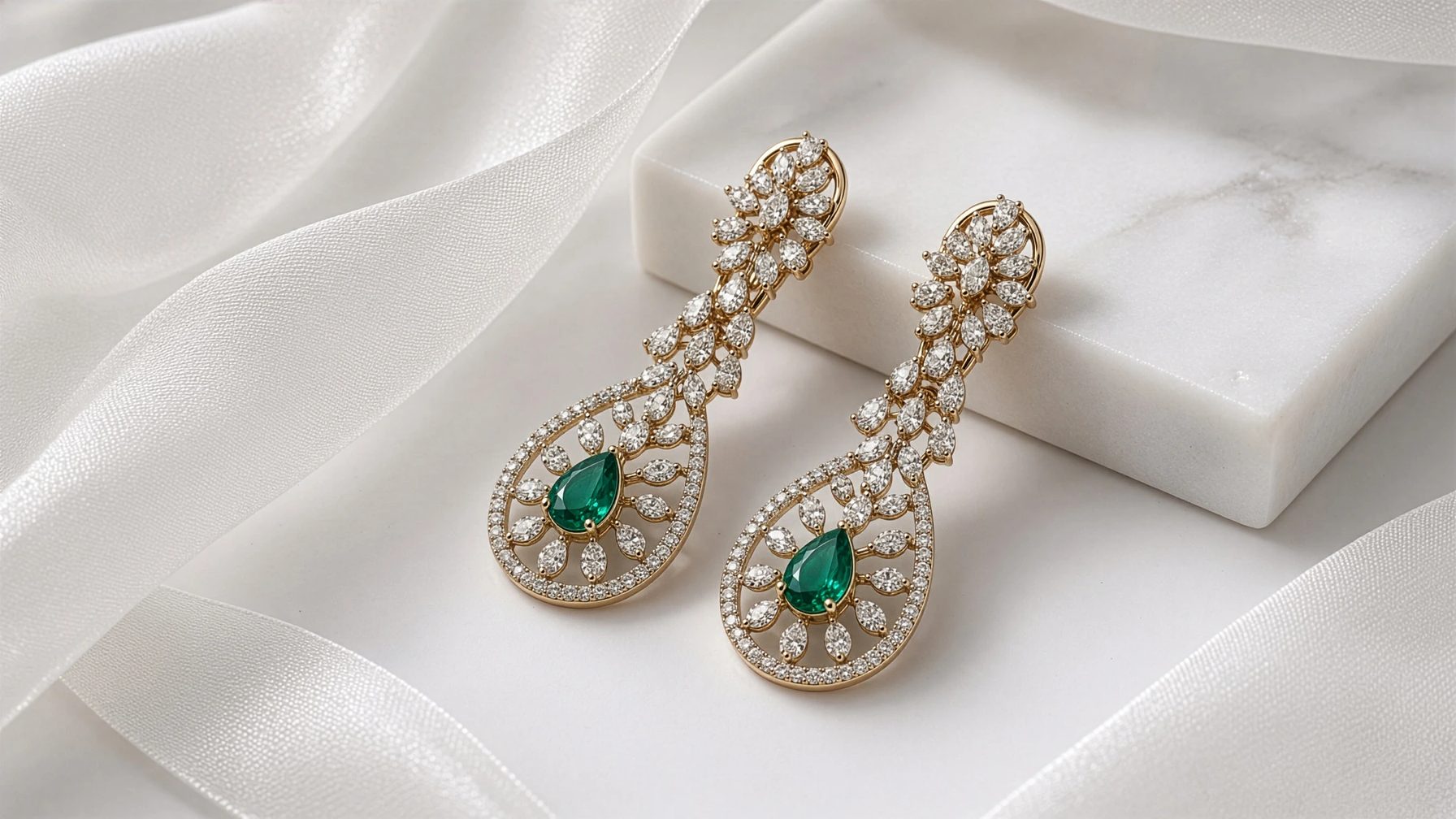 Pallav Emerald Drop Earrings