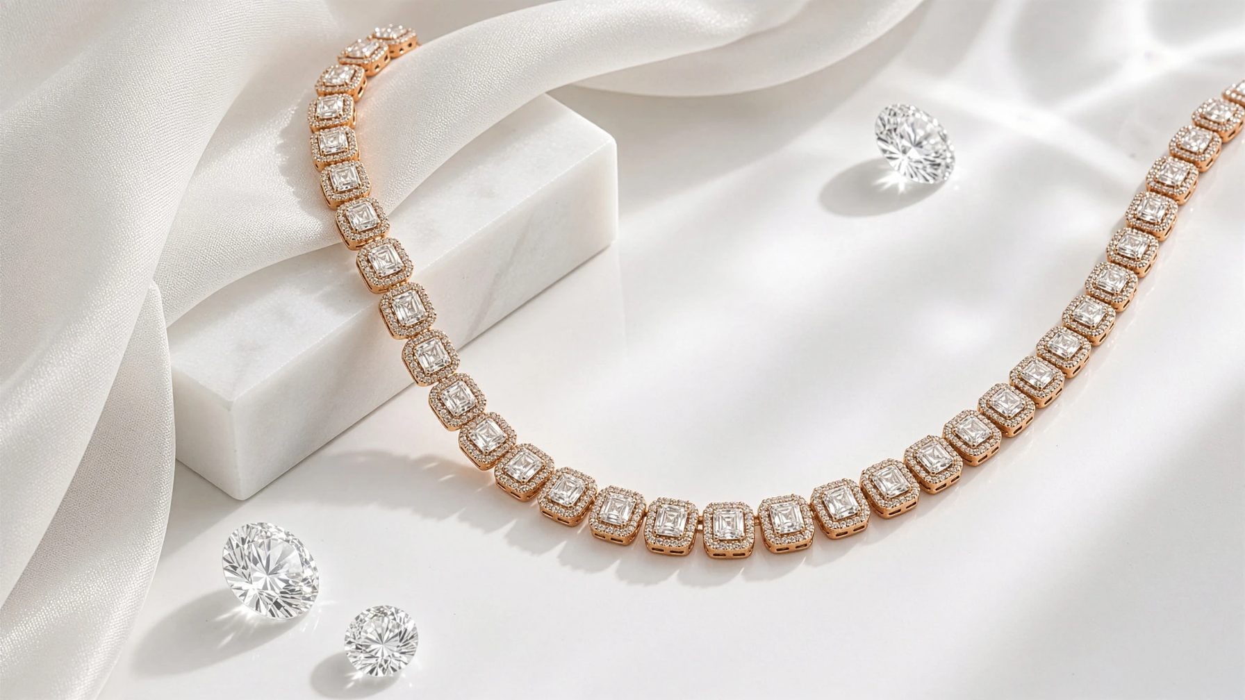 Aaina Diamond Halo Necklace