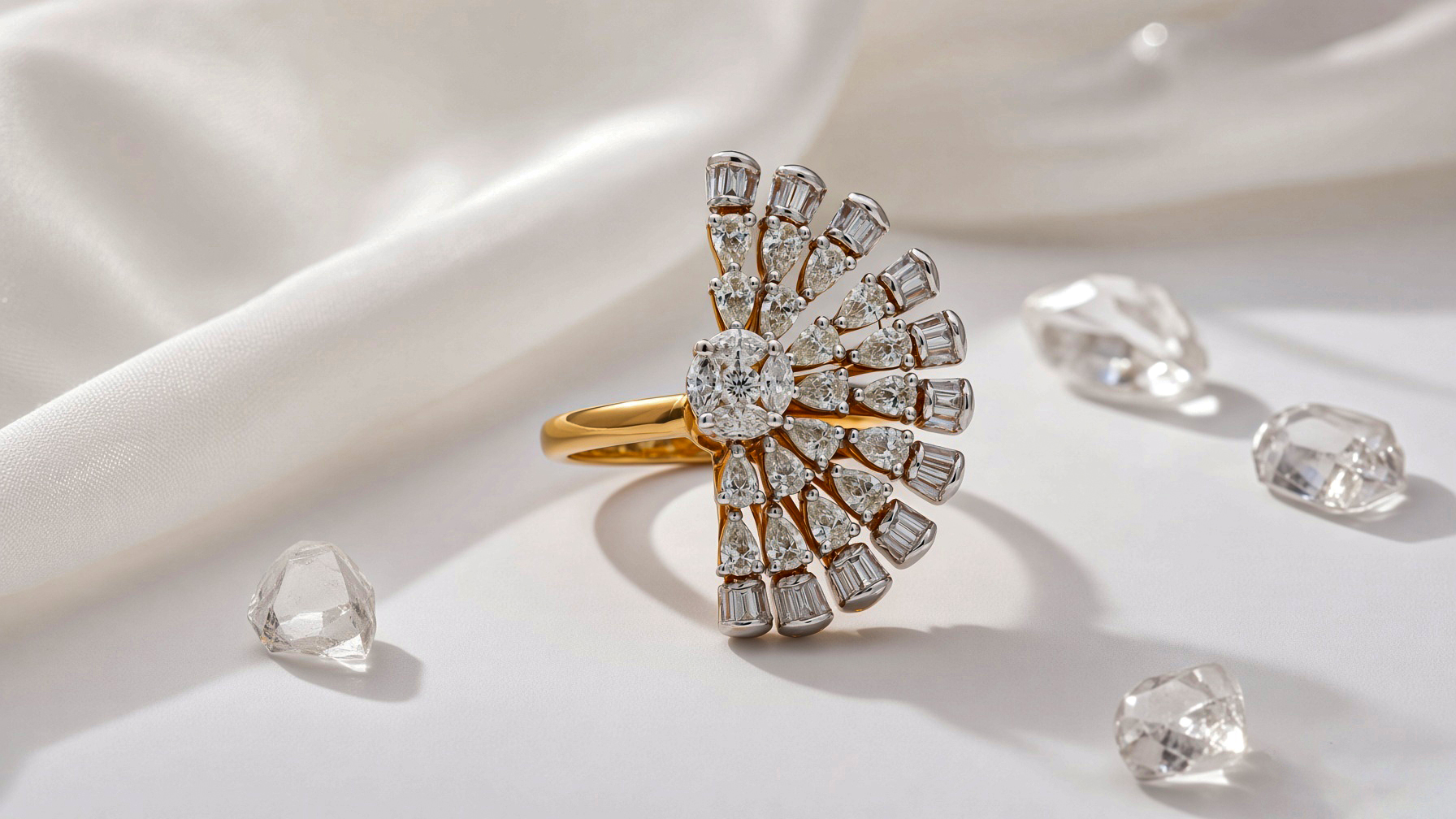 Aftab Diamond Fan Ring