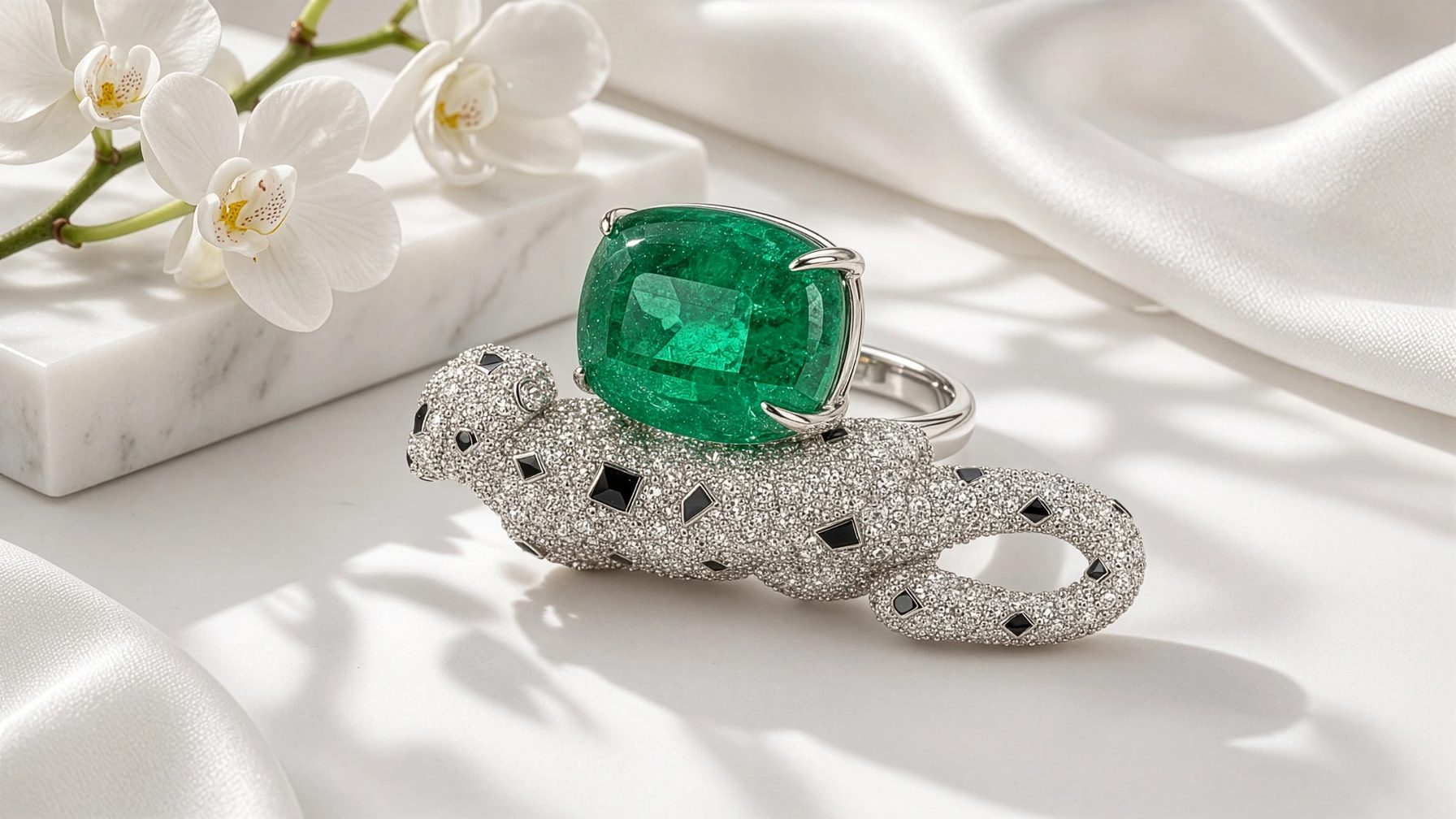 Bagh Emerald Panther Ring