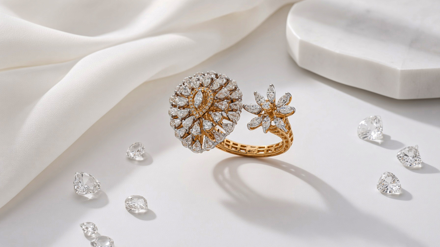 Chameli Diamond Cluster Ring
