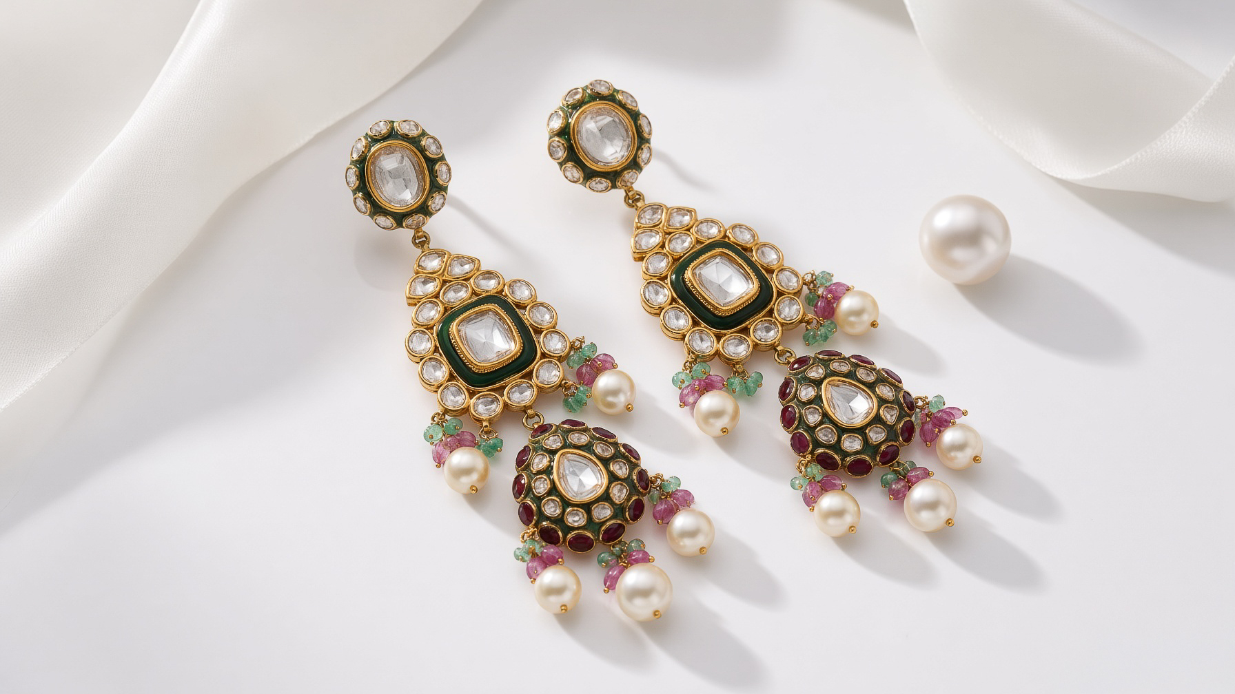 Rajrani Polki Choker Set view 2