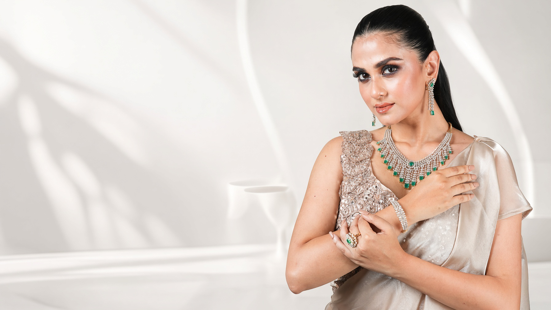 Panna Emerald Cascade Necklace view 3