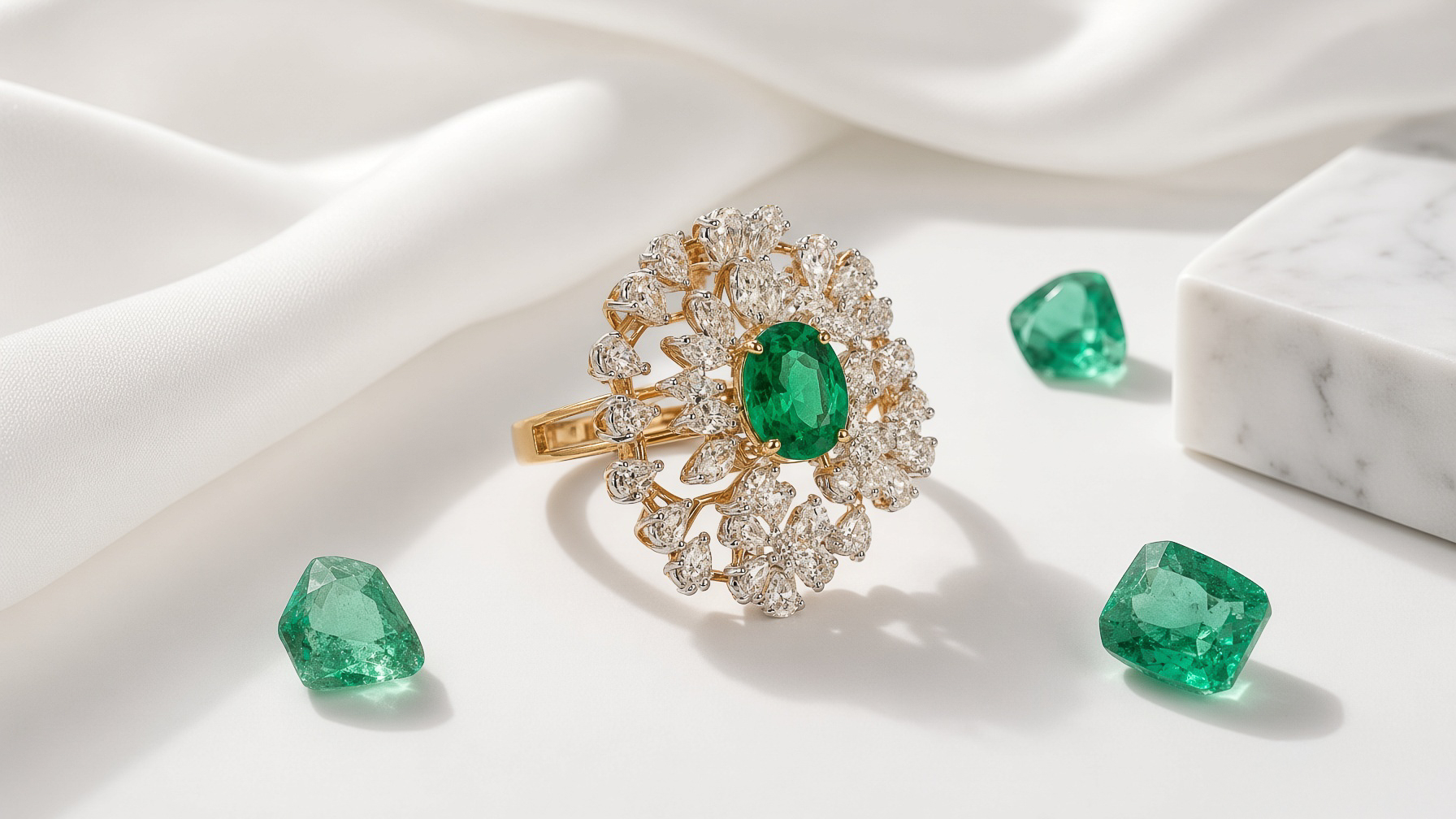 Panna Emerald Wreath Ring