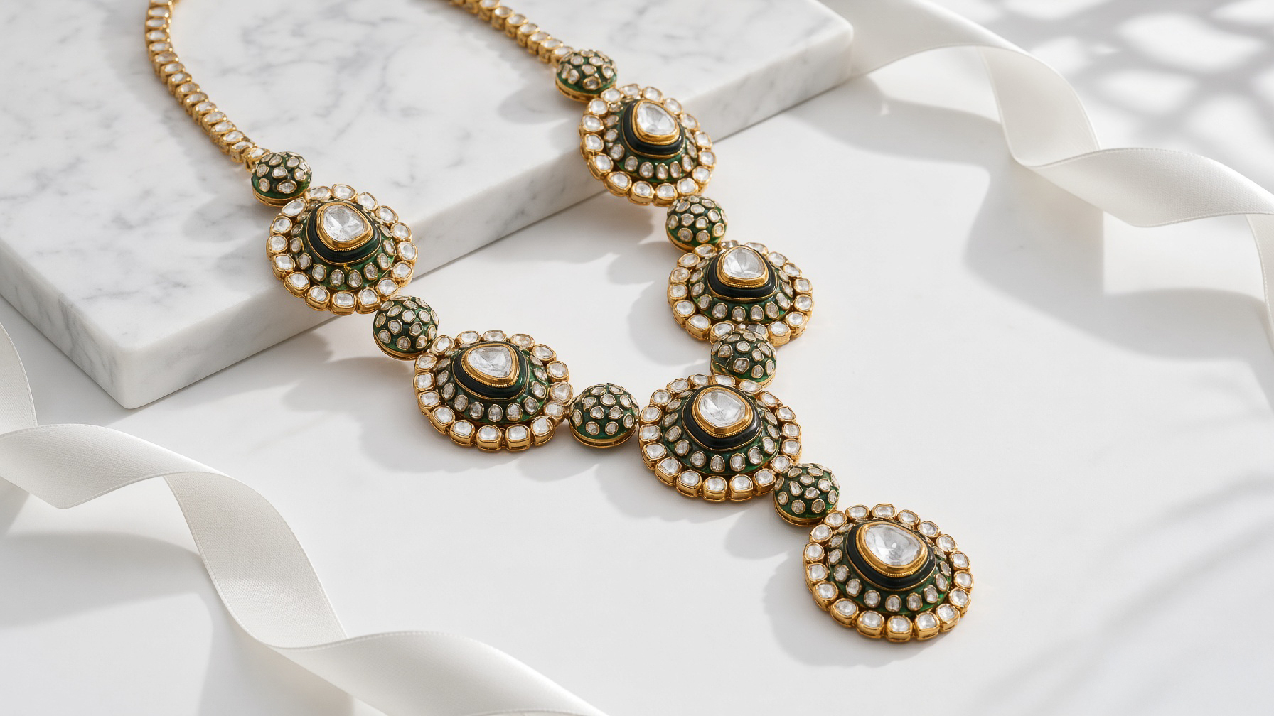 Sunehri Medallion Polki Set
