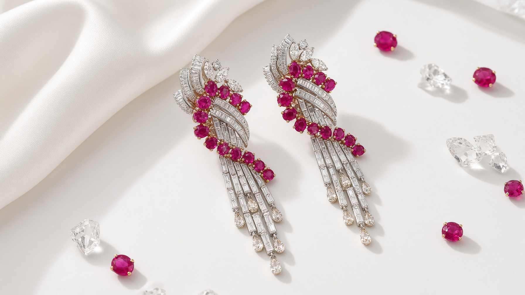 Lalima Ruby Tassel Necklace view 2