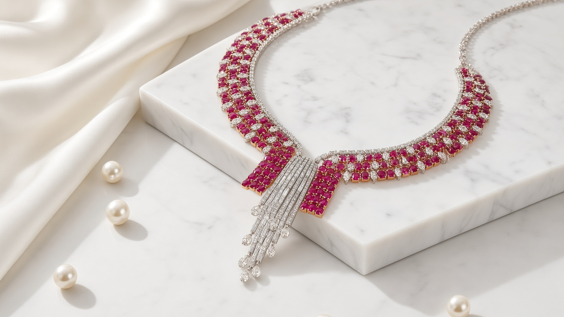 Lalima Ruby Tassel Necklace