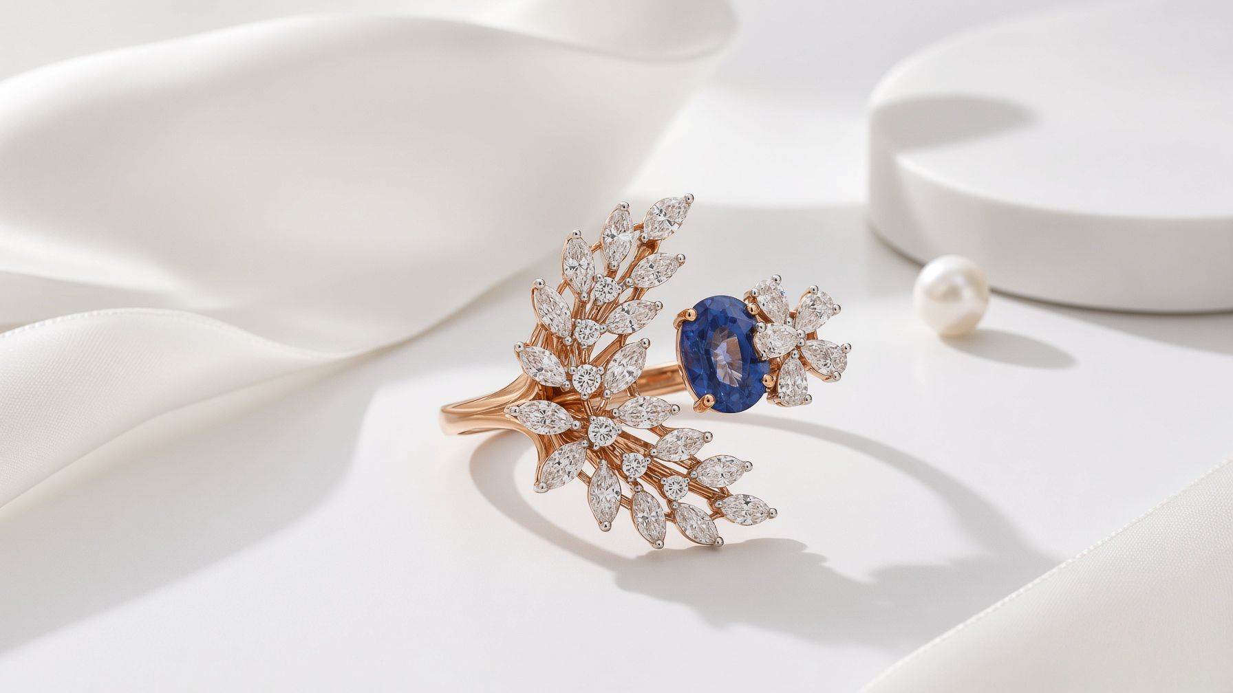 Nilam Sapphire Spray Ring